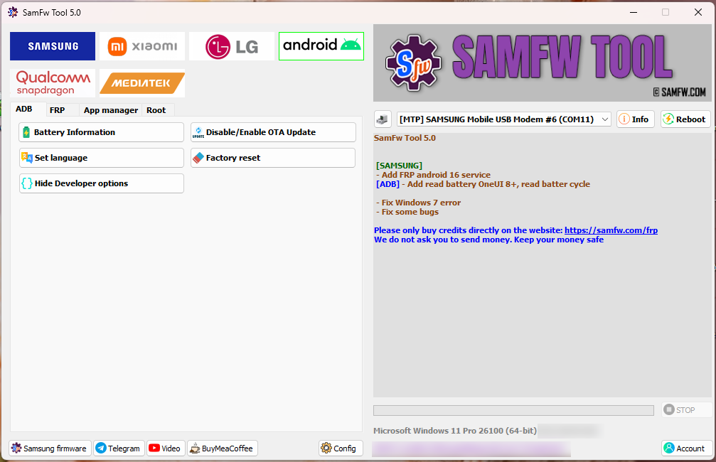 SAMFW TOOL
